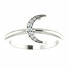 Stackable Crescent Moon Ring Sterling Silver .04 CTW Diamond Size 7 Fashion Ring