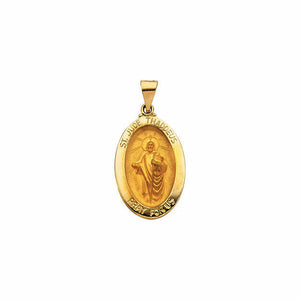 NEW 14K Yellow Gold Saint ST JUDE Pendant Medal