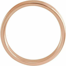 Size 6.5 - Concave 10K Rose Gold Comfort Fit Wedding Band Beveled Edge 4mm Wide