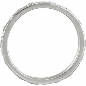 SIZE 5 - 14kt White Gold Floral Inspired Wedding Band or Stackable Ring New