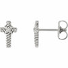New Rope Cross Earrings 14kt White Gold Religious Jewelry Free Shipping