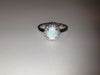 Sterling Silver Lab Created Opal and CZ Cubic Zirconia Halo Style Ring Size 9