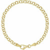 GOLD SALE - 7.0 Inch 14kt Yellow Gold Double Link Charm Bracelet Lobster Clasp