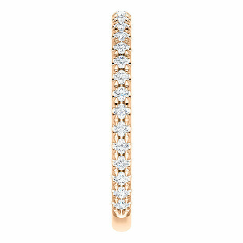 Image of 14K Rose Gold French-Set Anniversary Band 1/2 CTW Diamond Ring Sz 7 Stackable