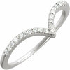 1/6 cttw Diamond V Ring 14kt White Gold Fashion Ring Size 7 Free Shipping