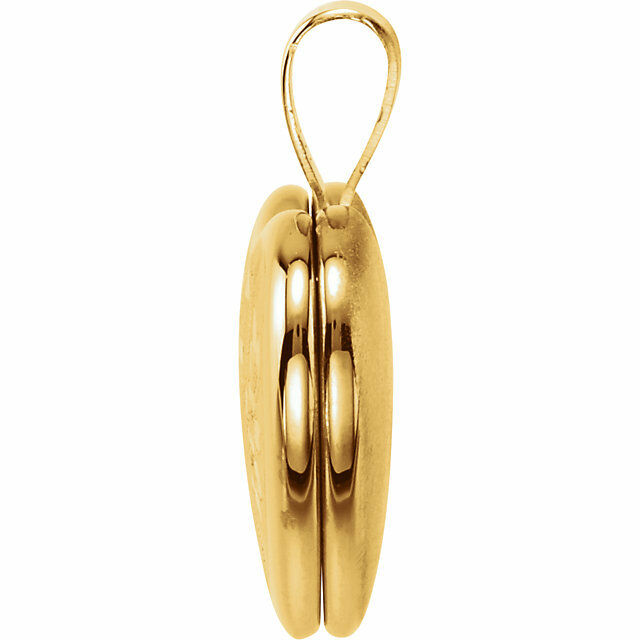 Baptism Heart Locket Gold Plated over Sterling Silver 12 x 12.5mm New