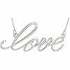 .08 CTW Diamond "Love" Design 18" Necklace Sterling Silver Free Shipping