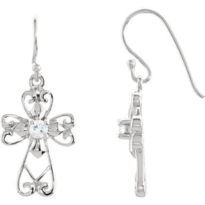 New Jesus "The Morning Star"  Sterling Silver and Cubic Zirconia Dangle Earrings