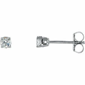 SALE Diamond Stud Earrings 14kt White Gold 1/5 ctw 4 Prong Setting Tension Backs