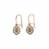 Oval Our Lady of Guadalupe Earrings 14K Gold Yellow White Rose - Tri-color Gold