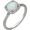 Lab Created OPAL Fashion Ring Sterling Silver Size 8 October Birthstone Jewelry