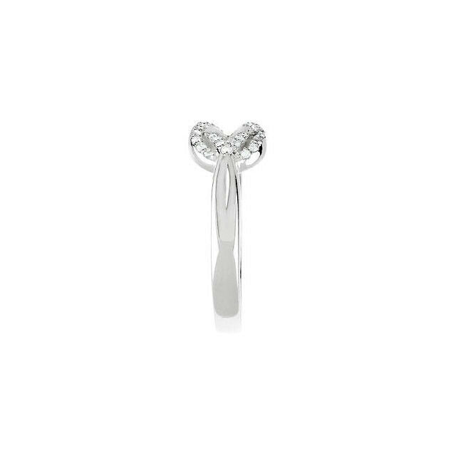 1/5 ct.tw. Diamond Knot Ring in Sterling Silver Size 7 New Item Free Shipping