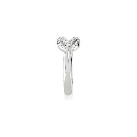 Image of 1/5 ct.tw. Diamond Knot Ring in Sterling Silver Size 7 New Item Free Shipping