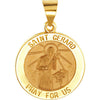 Saint St GERARD Pendant Medal 18.2 mm 14k Yellow Gold Round Religious Jewelry