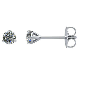 1/5 ctw Diamond Stud Earrings 14k White Gold Cocktail Style Friction Backs New