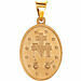 Image of Oval MIRACULOUS MARY Medal Pendant 14K Yellow Gold w/ Traditional Back New