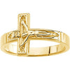 Mens Size 10 Crucifix Ring 10k Yellow Gold New Item Religious Jewelry 15.0mm