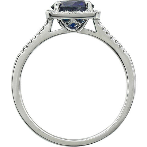 Image of Lab Created Blue SAPPHIRE Fashion Ring Sterling Silver Birthstone Jewelry Size 8