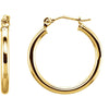 Pair 14k Yellow Gold Tube Hoop Earrings 2mm wide x 20mm New Polished