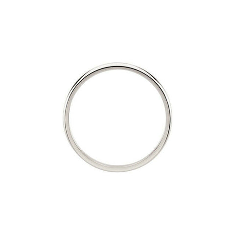 Image of 5.0 mm wide Half Round Wedding Band 14k White Gold Available in sizes 4 thru 15