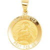 Saint St PETER Pendant Medal 18.2 mm 14k Yellow Gold Round Religious Jewelry