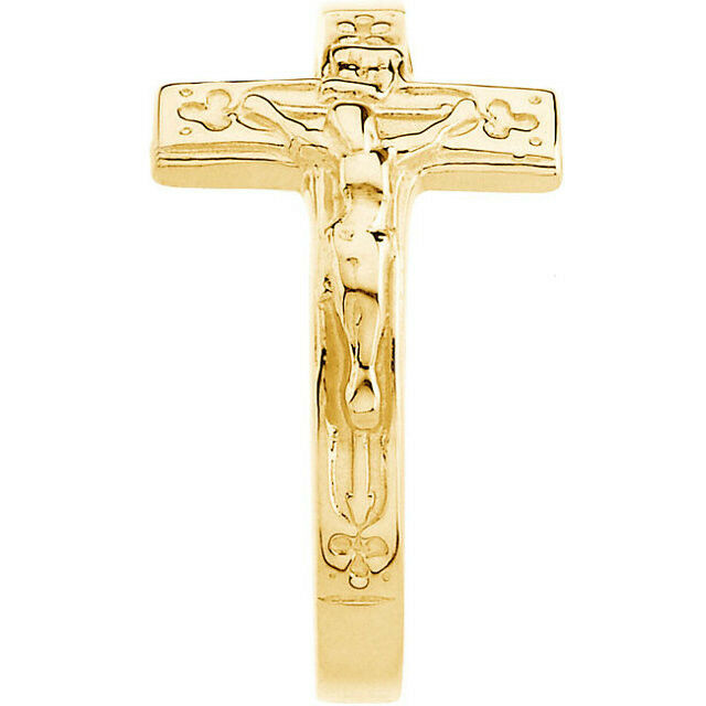 SIZE 7 Ladies Crucifix Chastity Ring 10k Yellow Gold New Item Religious Jewelry
