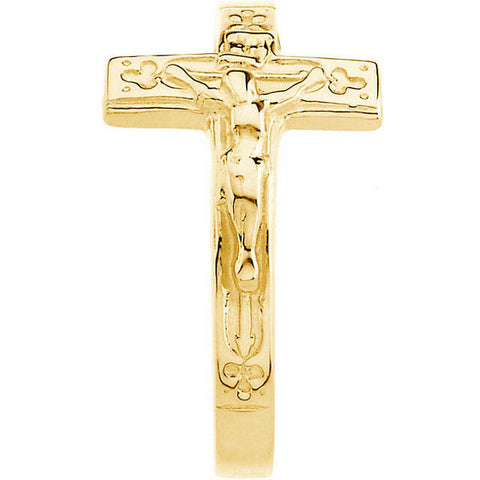 Image of SIZE 8 - 10k Yellow Gold Crucifix Chastity Ring Religious Jewelry Free Shipping