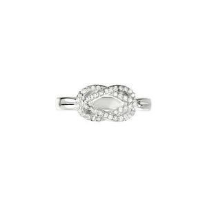 1/5 ct.tw. Diamond Knot Ring in Sterling Silver Size 7 New Item Free Shipping