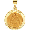 Saint St ANNE Pendant Medal 18.2 mm 14k Yellow Gold Round Religious Jewelry NEW