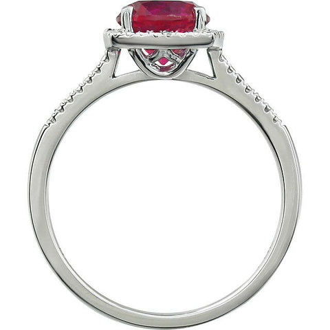 Image of Lab Created RUBY Fashion Ring Sterling Silver Size 8 July Birthstone Jewelry