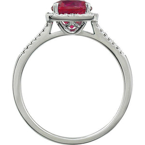 Lab Created RUBY Fashion Ring Sterling Silver Size 8 July Birthstone Jewelry