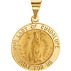 OUR LADY OF GUADALUPE Pendant Medal 18.2 mm 14k Yellow Gold Religious Jewelry